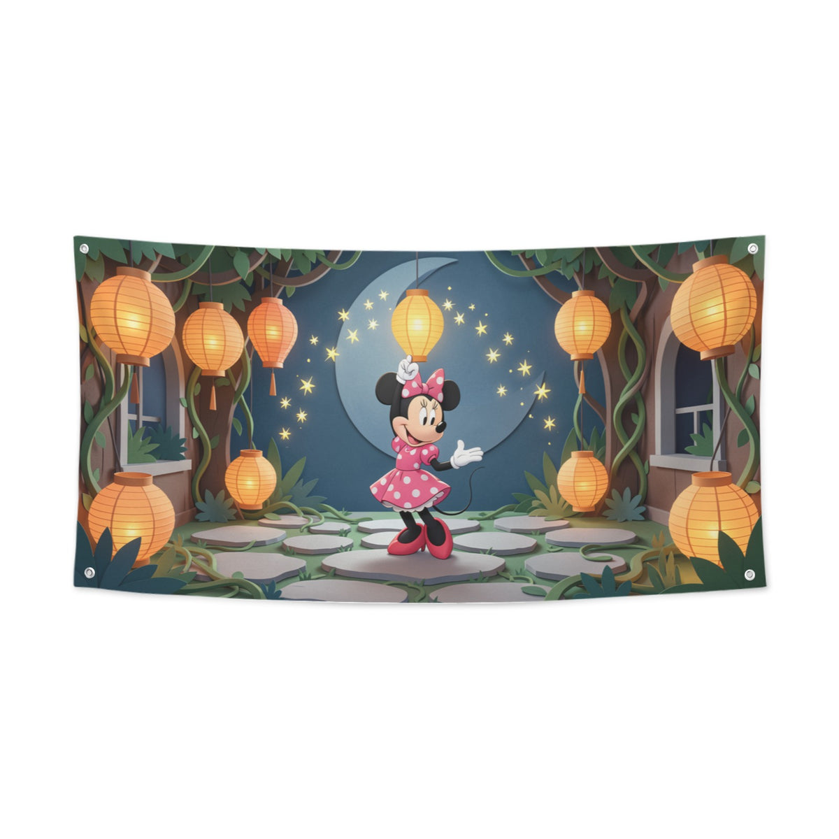 Minnie 1928 Garden Lantern Waltz 47 x 24 in Festival Banner