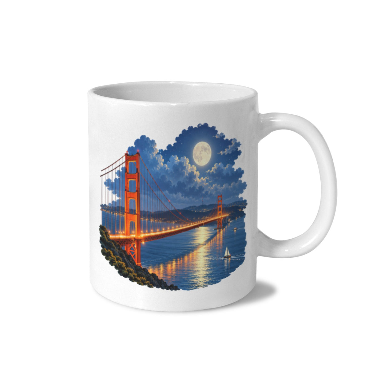 Golden Gate Moon Bay 11 oz White Ceramic Mug