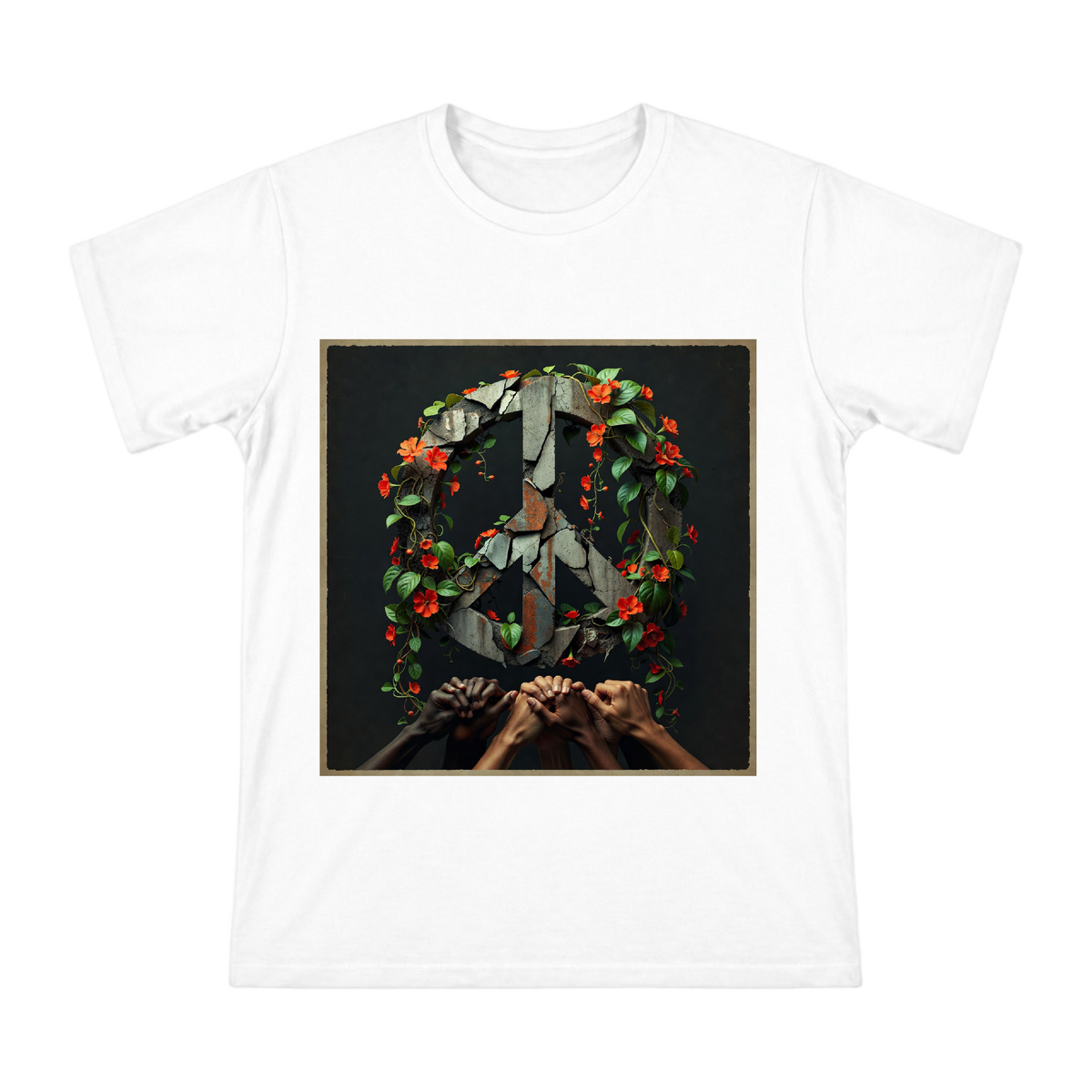 Ruins Reborn Peace Symbol Men's Custom Print T-Shirt front [ai-pod:f579ca497b5d20e58f5ad234d114915c]