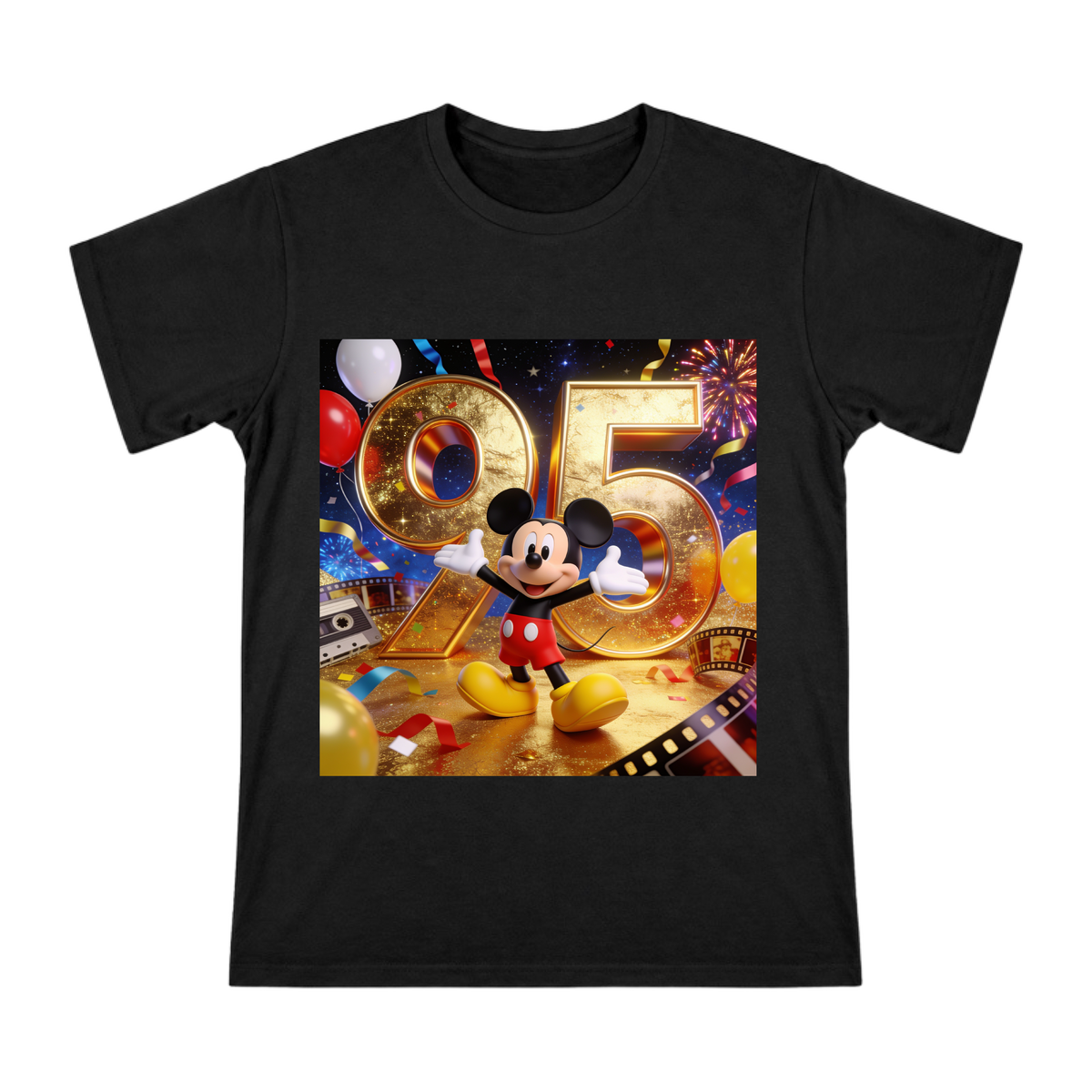 Mickey Mouse 95th Anniversary Celebration 3D Graphic Men's Cotton T-Shirt front [ai-pod:bcf80f400ac43893ea02cc01c7d010f5]