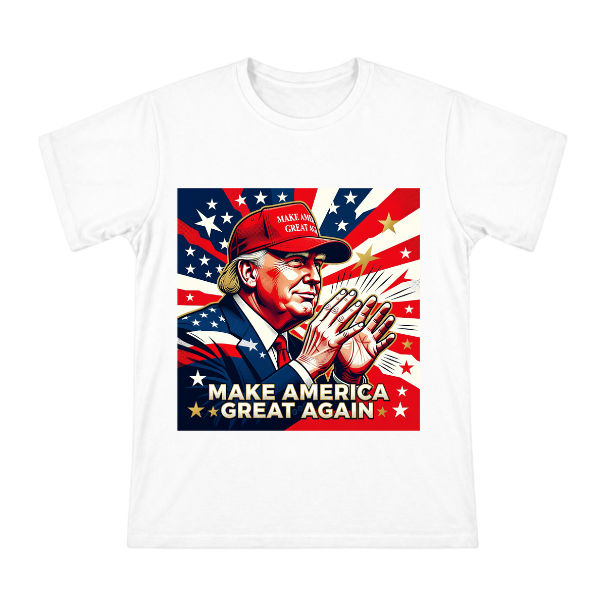 American Retro Pop Art Donald Trump MAGA Portrait Men's Short Sleeve T-Shirt front [ai-pod:cc27c15ef5ba6be12d80a2cd3f6c2bb0]