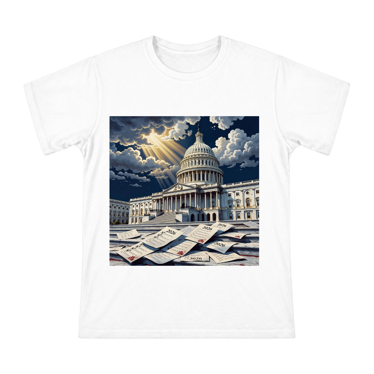 2026 Capitol Hill Election Illustration Men's Short Sleeve T-Shirt front [ai-pod:80d0c89c2c149d486f4bae578395b716]