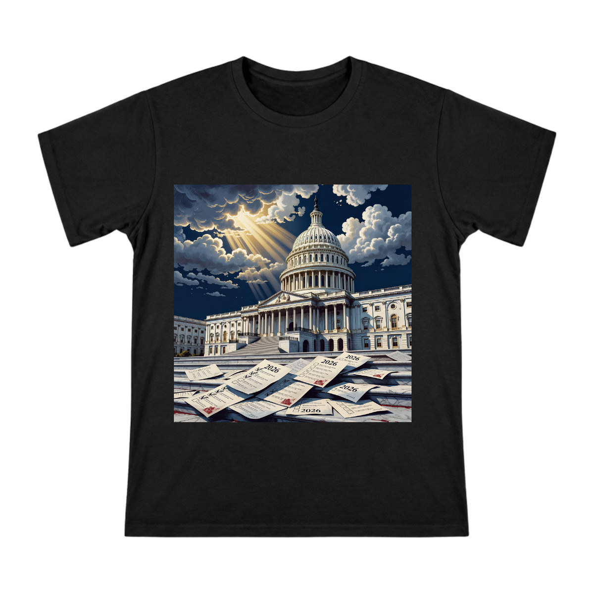 2026 Capitol Hill Election Illustration Men's Short Sleeve T-Shirt front [ai-pod:8f32e7c4e8a64060ea8650bcad3ea0d9]