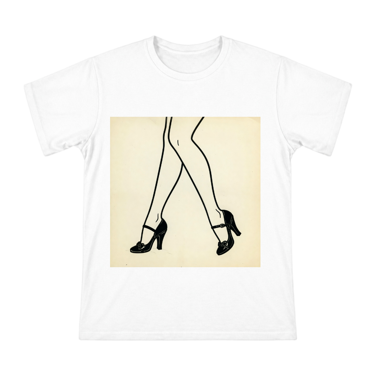 Betty Boop Retro Rubber Hose Animation Leg and Heel Art Men's Cotton T-Shirt front [ai-pod:06f2d09b0eb3e3a7a520fba8d0c1a216]