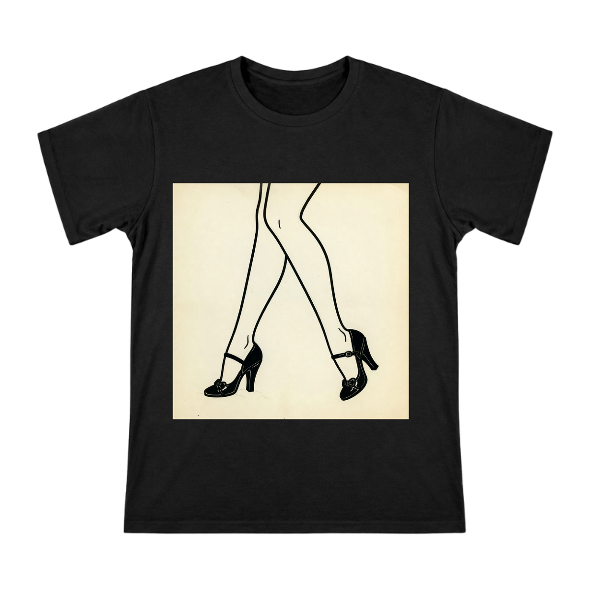 Betty Boop Retro Rubber Hose Animation Leg and Heel Art Men's Cotton T-Shirt front [ai-pod:7eac0c5a425f7549339dd9ddd023af67]