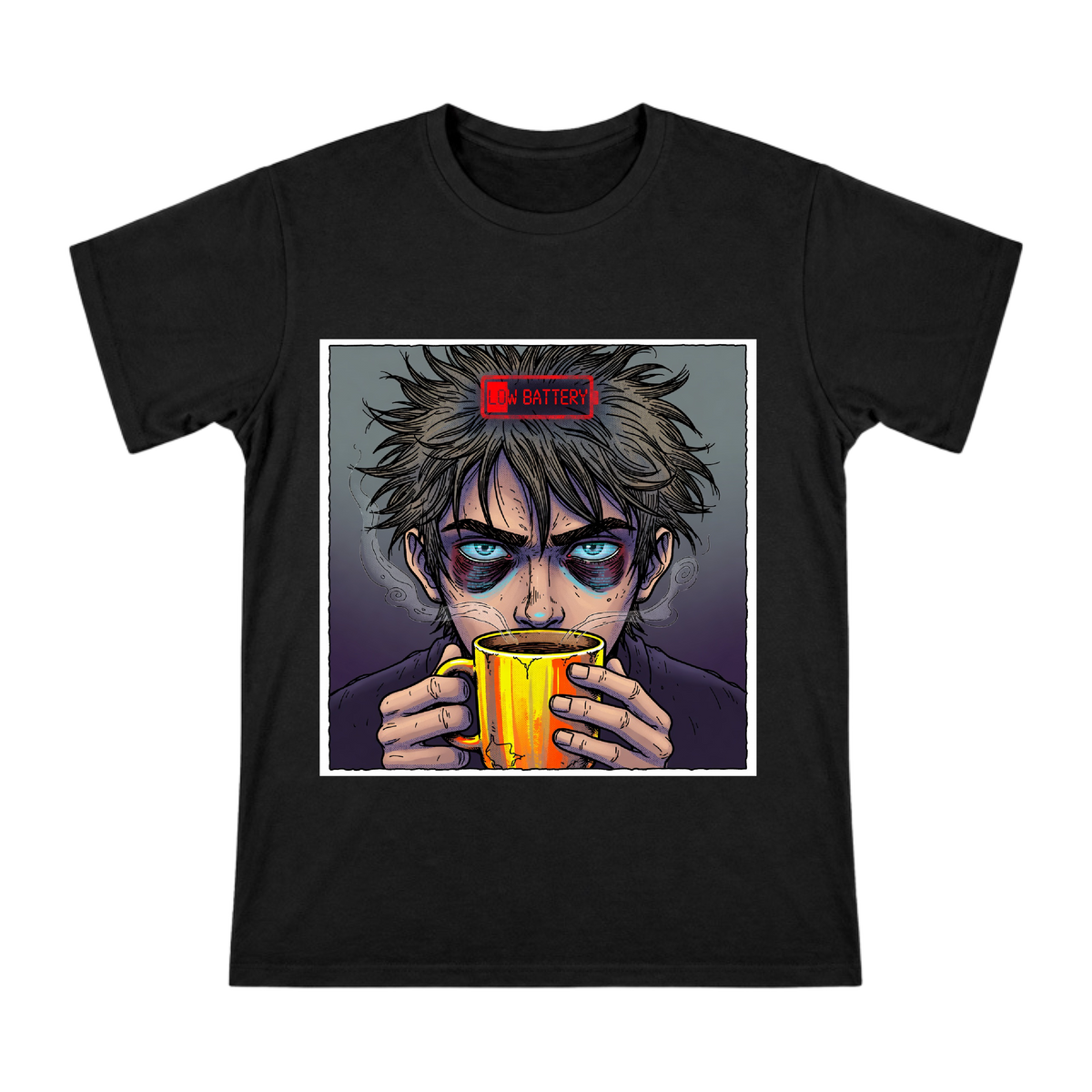Low Battery Coffee Recharge Men's Graphic T-Shirt front [ai-pod:387f60a5f67050a9440a4edcd254358a]