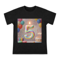 Rainbow Spiral Number 5 Birthday Candle Men's Short Sleeve T-Shirt front [ai-pod:c0644eaa1bffe981d32fcd55bb4f7e7f]