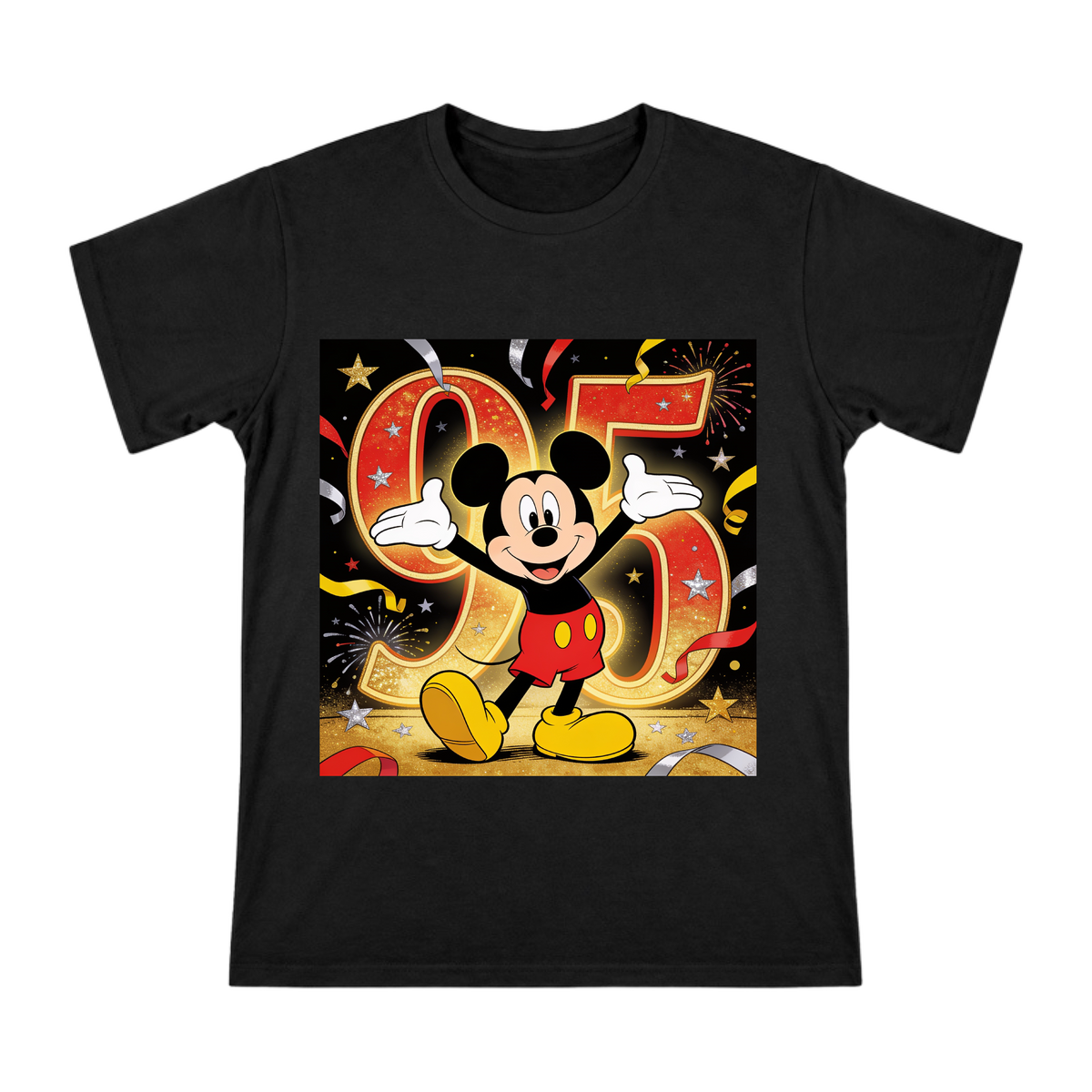 Mickey Mouse 95th Anniversary Vintage Celebration Graphic Men's Cotton T-Shirt front [ai-pod:b7d4a22f527a20fb32ef5e49a5273dfe]
