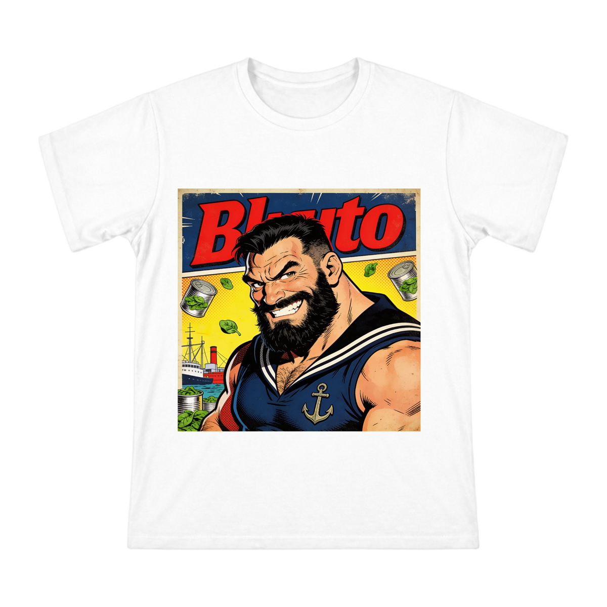 Vintage American Comic Bluto Sailor Portrait Men's Custom T-Shirt front [ai-pod:a31cdc27704614b387725770b1a5272a]