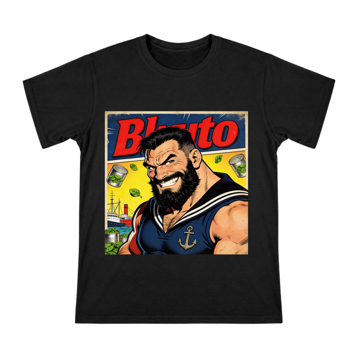 Vintage American Comic Bluto Sailor Portrait Men's Custom T-Shirt front [ai-pod:25c194e5943c24d5c5274caa195a0420]
