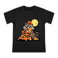 Halloween Gluttonous Raccoon with Pumpkin Candy Stack Men's Short Sleeve T-Shirt front [ai-pod:bd71f56a3f4a130184fa4b26436ee8fe]
