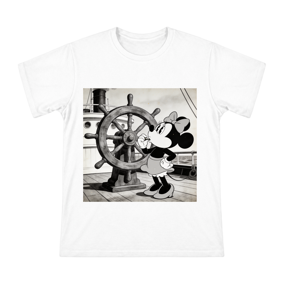 1928 Vintage Minnie Mouse Steamboat Whistle Men's Cotton T-Shirt front [ai-pod:e261ed323430e662b4b4942d5fd97769]