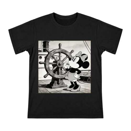 1928 Vintage Minnie Mouse Steamboat Whistle Men's Cotton T-Shirt front [ai-pod:8dc410ff6fa6973e63ca22bf9bad17c3]