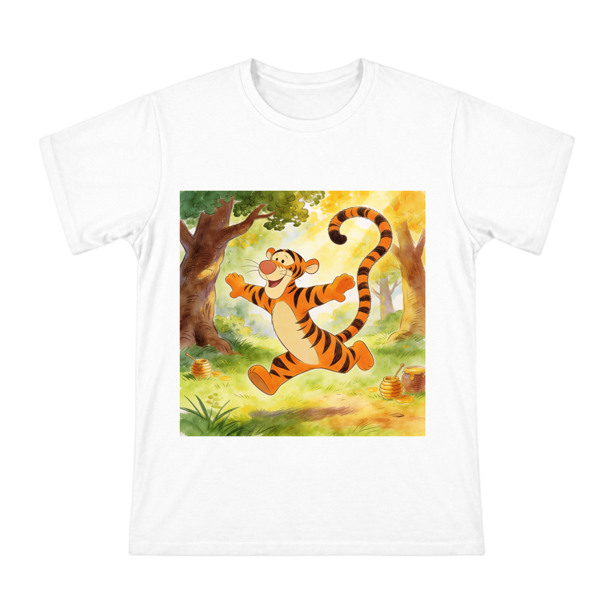 Tigger Jumping Pose Print Men's Heavyweight Cotton T-Shirt (Front Only) front [ai-pod:737b0af7eee8a0599646d222442215e7]