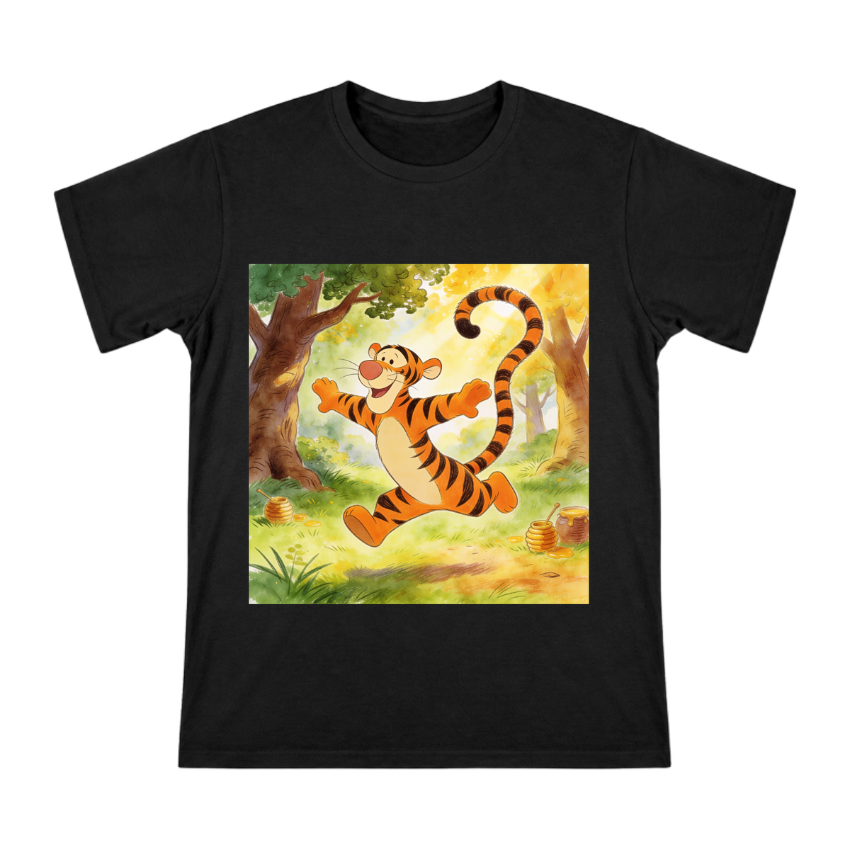 Tigger Jumping Pose Print Men's Heavyweight Cotton T-Shirt (Front Only) front [ai-pod:9d9e058c9d1738f4feefeb77308eac0c]
