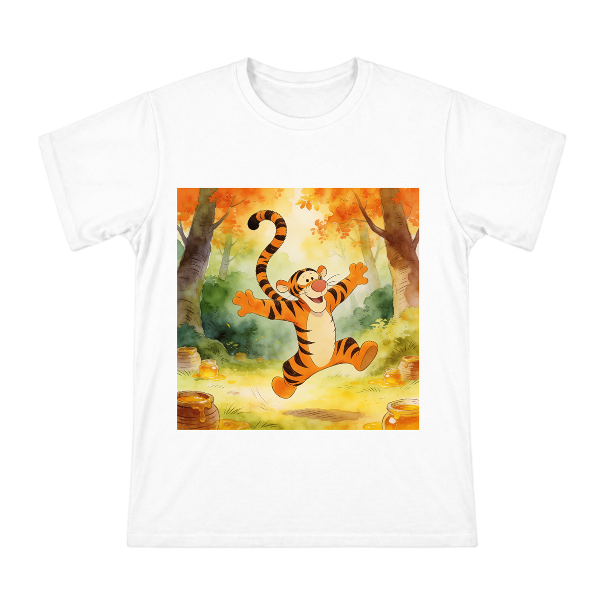 Classic Bouncing Tiger Illustration Men's Short Sleeve T-Shirt front [ai-pod:2ad46f169368e24bf939310c6e6200de]