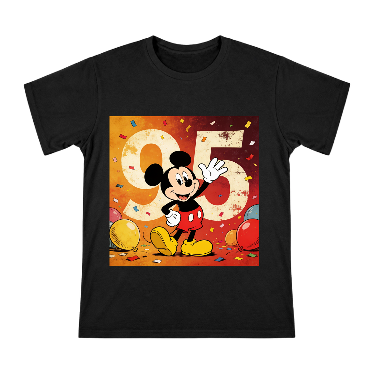 Mickey Mouse 95th Anniversary Retro Celebration Men's Custom Print T-Shirt front [ai-pod:0829cb8fc11f55de946884b6ae76f04b]