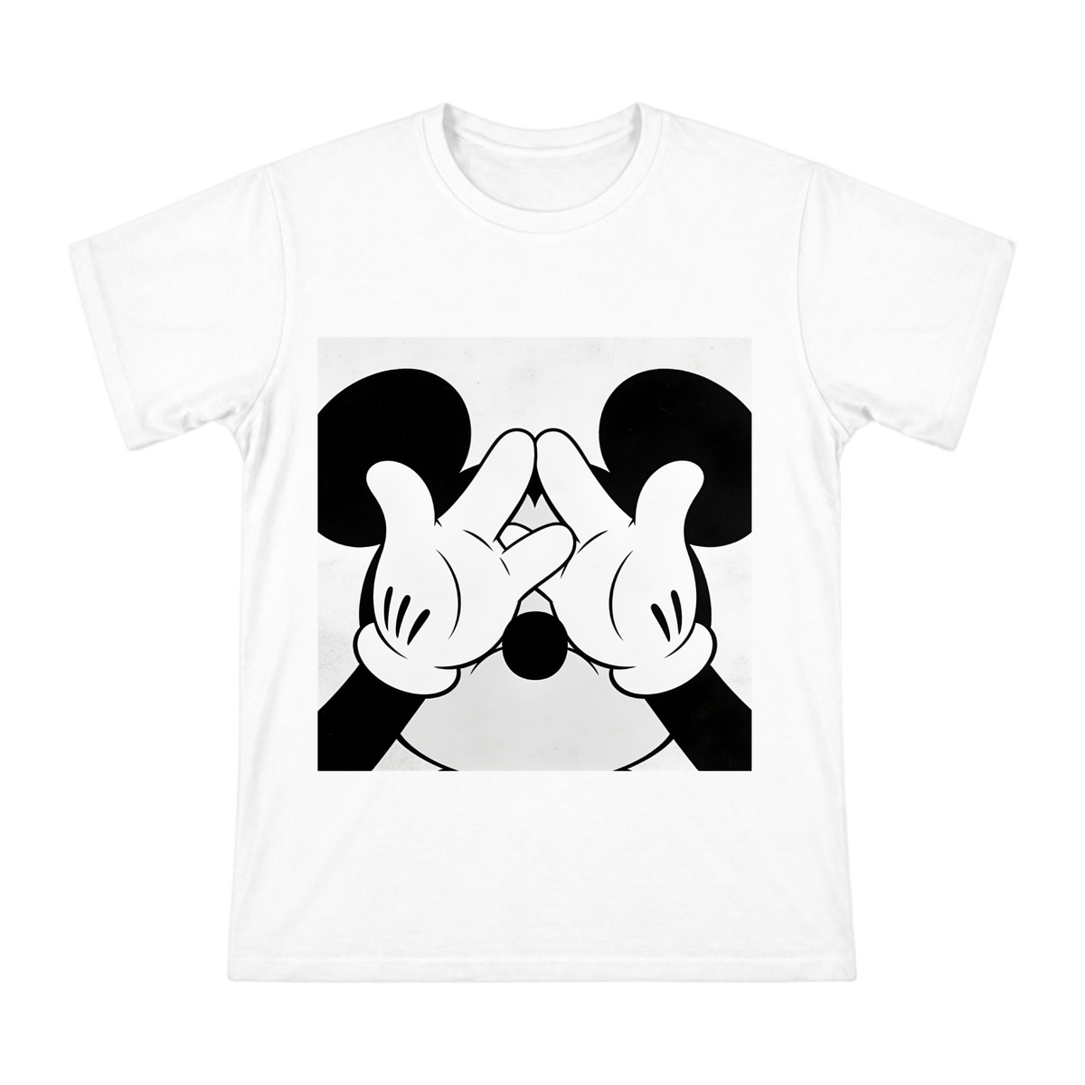 Classic Mickey Mouse Heart Hands Print Men's Cotton T-Shirt front [ai-pod:120fec39293a657be68fad2048d80996]