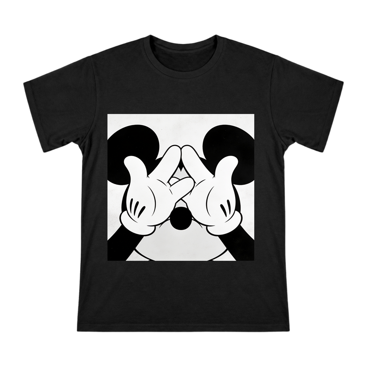 Classic Mickey Mouse Heart Hands Print Men's Cotton T-Shirt front [ai-pod:77289f2bb884bb315272f88f3d5e0523]
