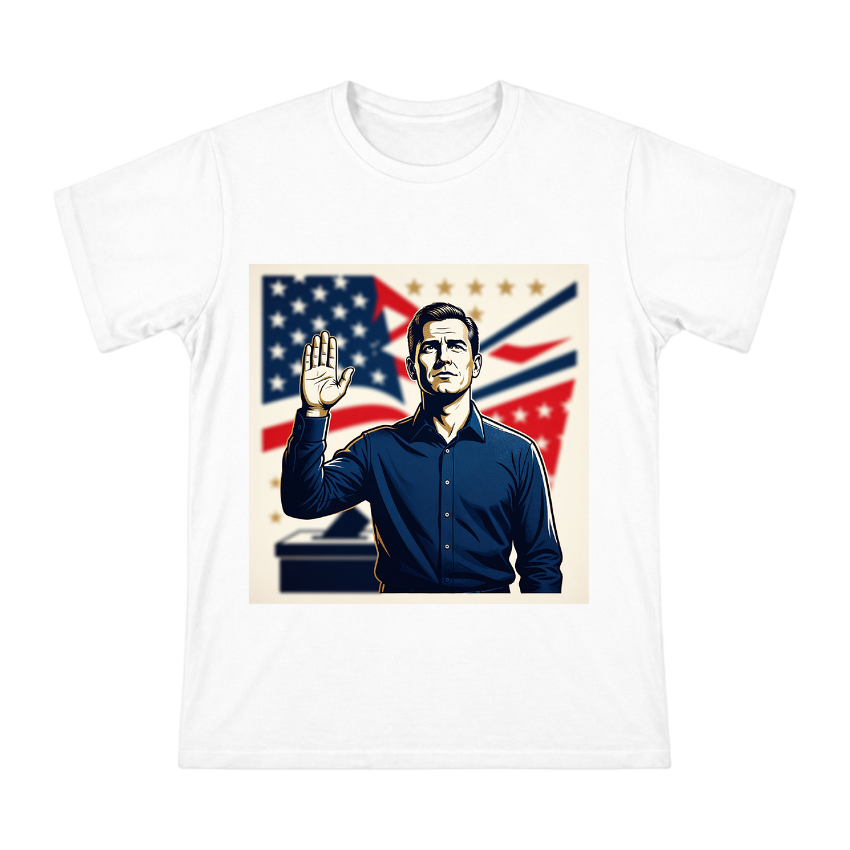 Solemn Civic Oath Retro Poster Men's Custom Print T-Shirt front [ai-pod:7844bfece74782164d7572d6bd97753f]
