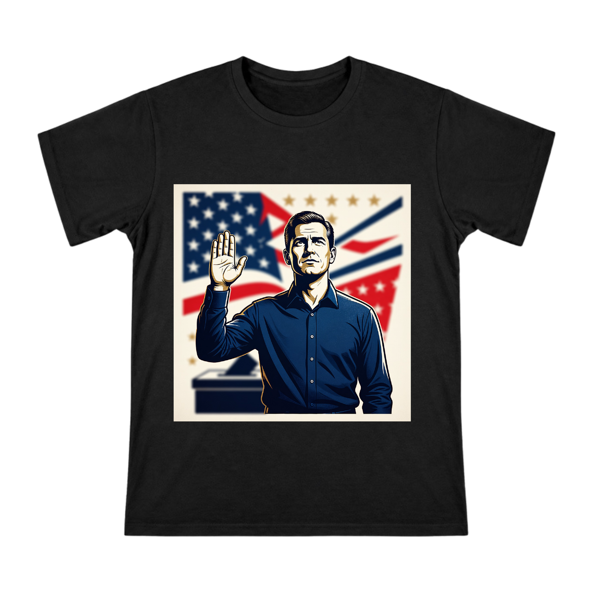 Solemn Civic Oath Retro Poster Men's Custom Print T-Shirt front [ai-pod:168785aca141b7f8760e1bdb20a6f254]