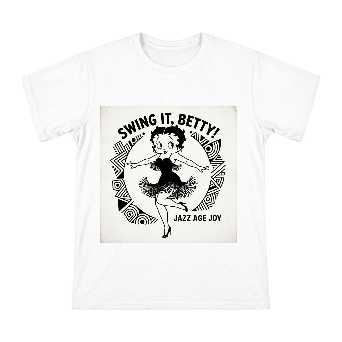 Vintage Jazz Age Betty Boop Swing Dance Illustration Men's Cotton T-Shirt front [ai-pod:2db4a1cca07ddcd3688b00ea917fa022]