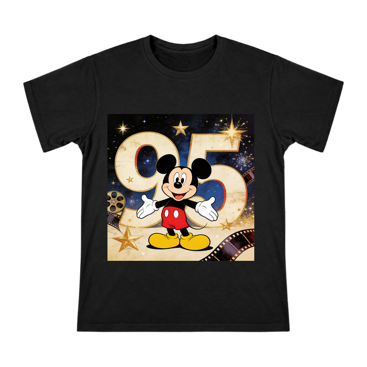 Mickey Mouse 95th Anniversary Retro Poster Men's Cotton T-Shirt front [ai-pod:a11273ac3675dd8f1936b9bfb8c75541]