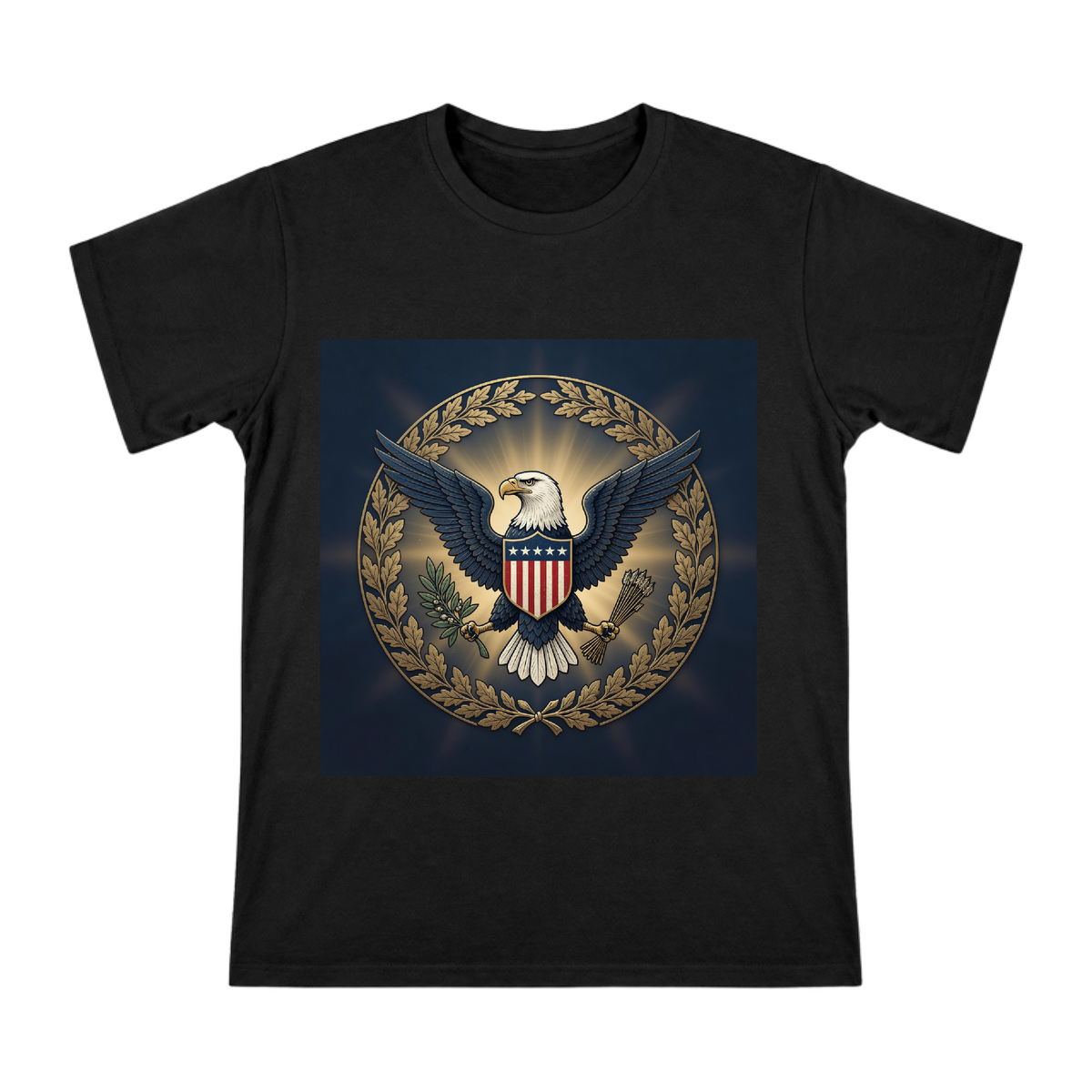Vintage Military Eagle Emblem Men's Cotton T-Shirt front [ai-pod:b345bc06b2847455c4791adb8b371242]