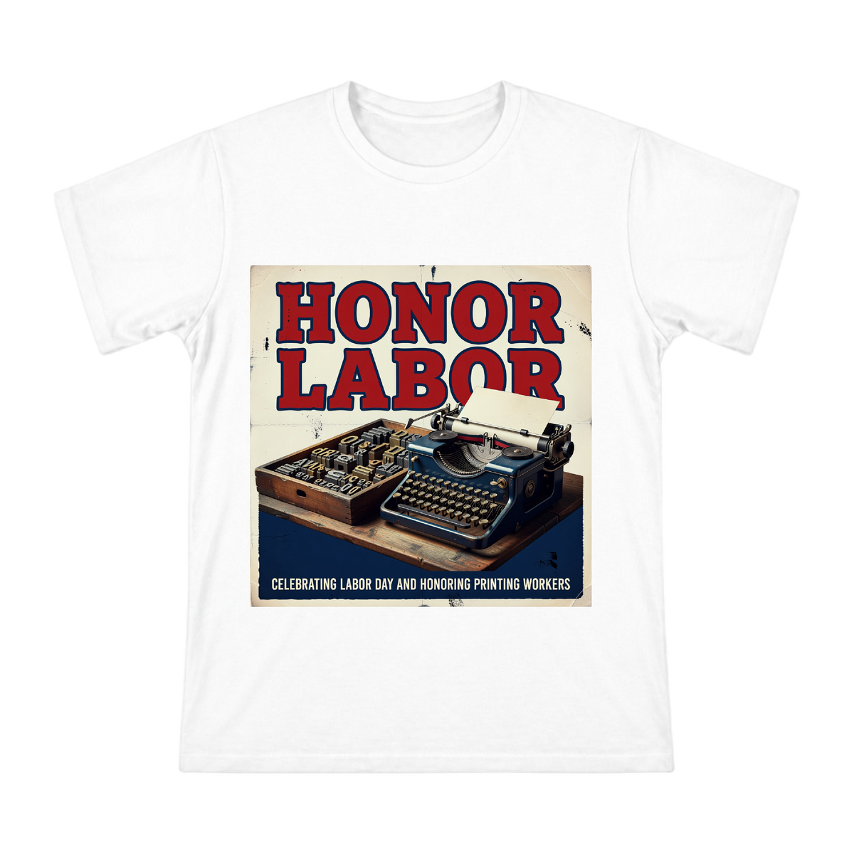 Vintage Typewriter and Metal Type Blocks Men's Cotton T-Shirt front [ai-pod:c0e0381307ec36298ce15a29aa013191]