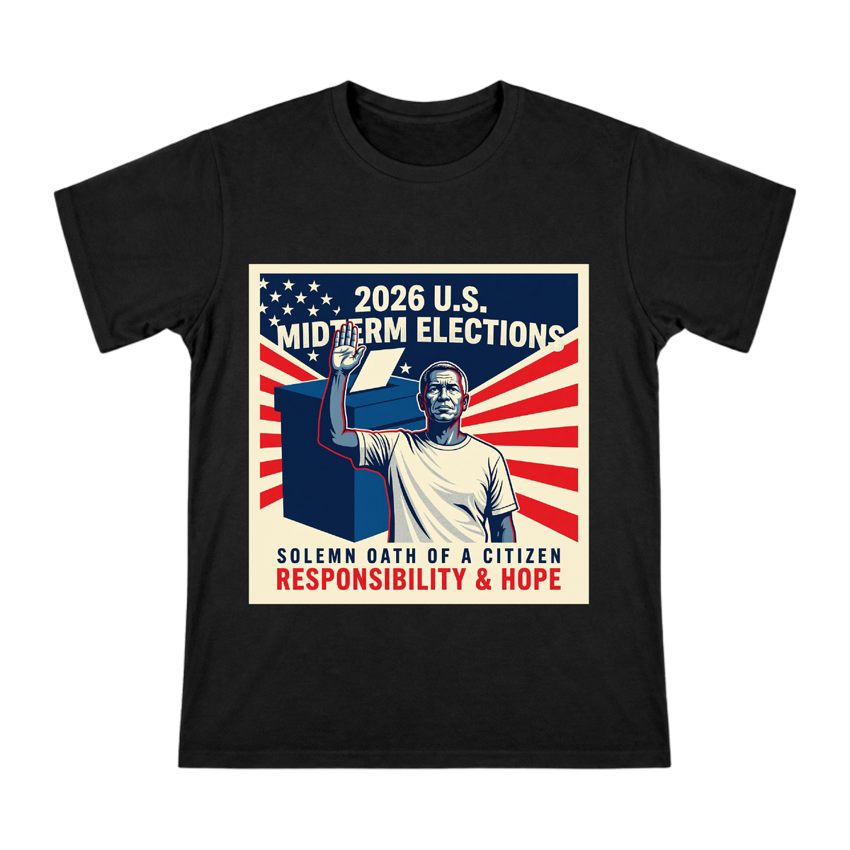 2026 US Midterm Election Solemn Citizen Oath Men's Short Sleeve T-Shirt front [ai-pod:c9a0a663eb30c4db5e4d5d9b7e2b55fa]