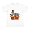 Procrastinating Raccoon in Box Vintage Cartoon Men's Short Sleeve T-Shirt front [ai-pod:2c3171a2f3381f3c457ce86bca28f9d6]