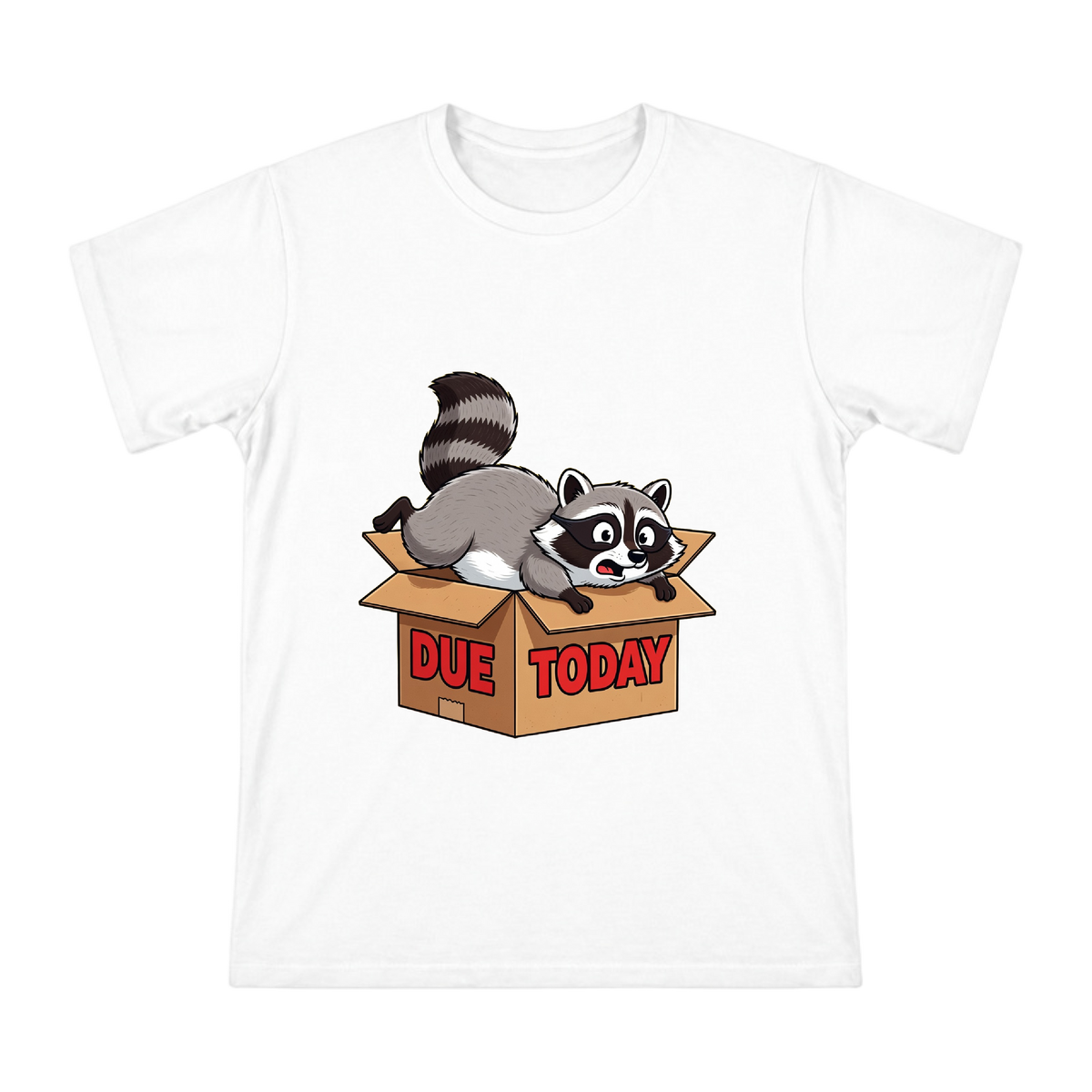 Procrastinating Raccoon in Box Vintage Cartoon Men's Short Sleeve T-Shirt front [ai-pod:2c3171a2f3381f3c457ce86bca28f9d6]