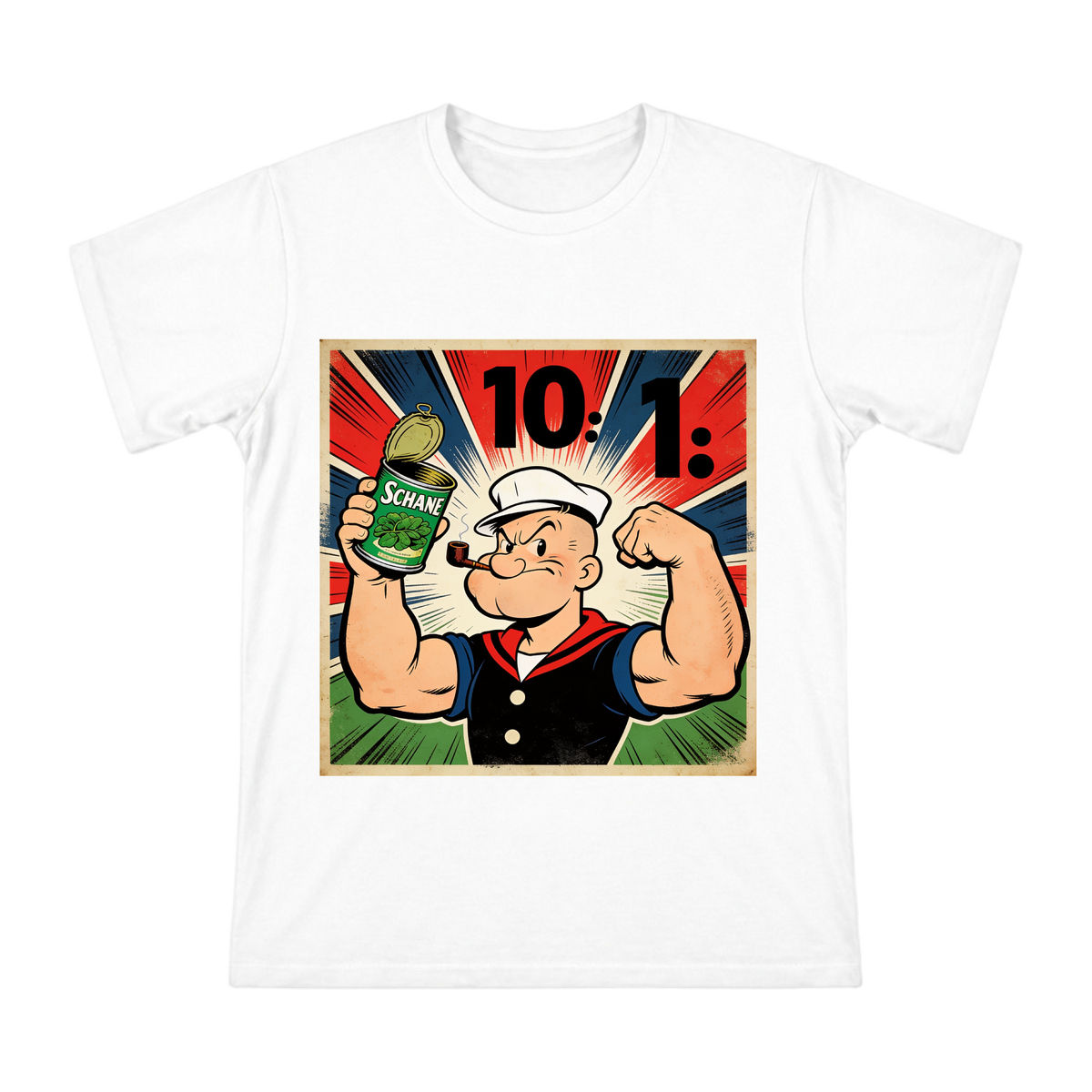 Vintage Comic Sailor with Spinach Can Men's Custom T-Shirt front [ai-pod:8f6d95df76c1d9afdfce1bf640e08938]