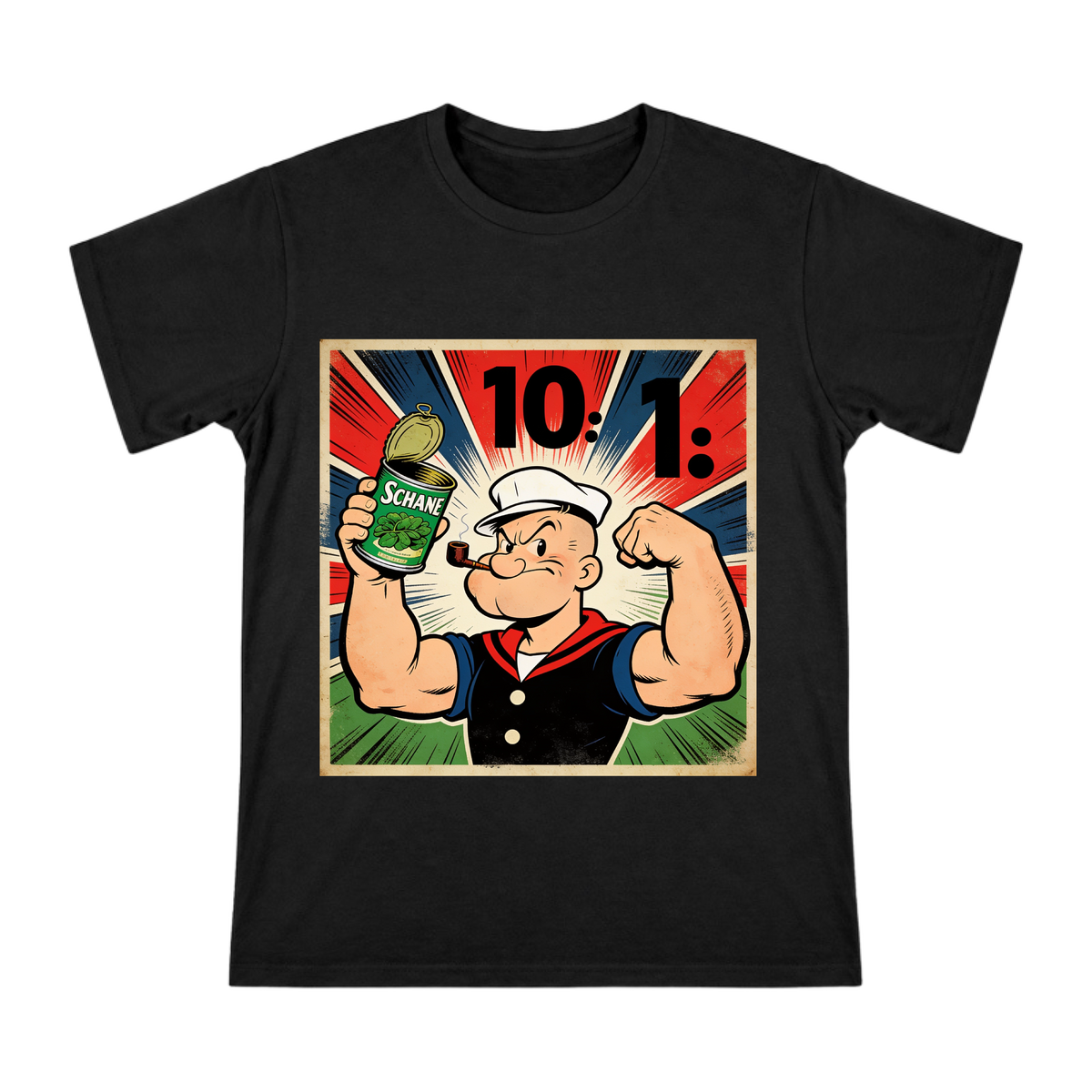 Vintage Comic Sailor with Spinach Can Men's Custom T-Shirt front [ai-pod:58ee938c02c30d4e11f8e3c48097381f]
