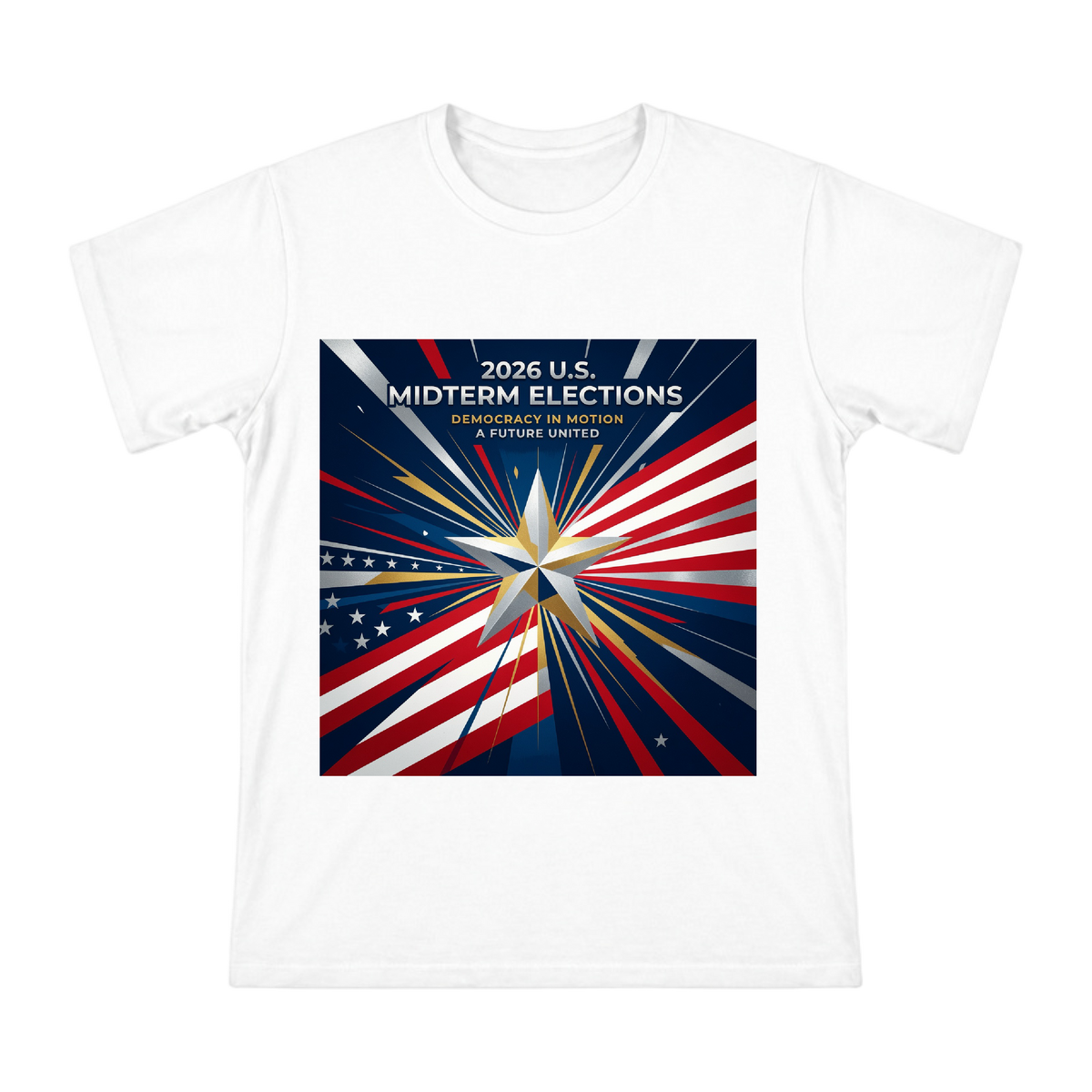 2026 U.S. Midterm Election Geometric Star Flag Men's Custom T-Shirt front [ai-pod:a08e92ef92d3cff433d2b4e28a98d422]