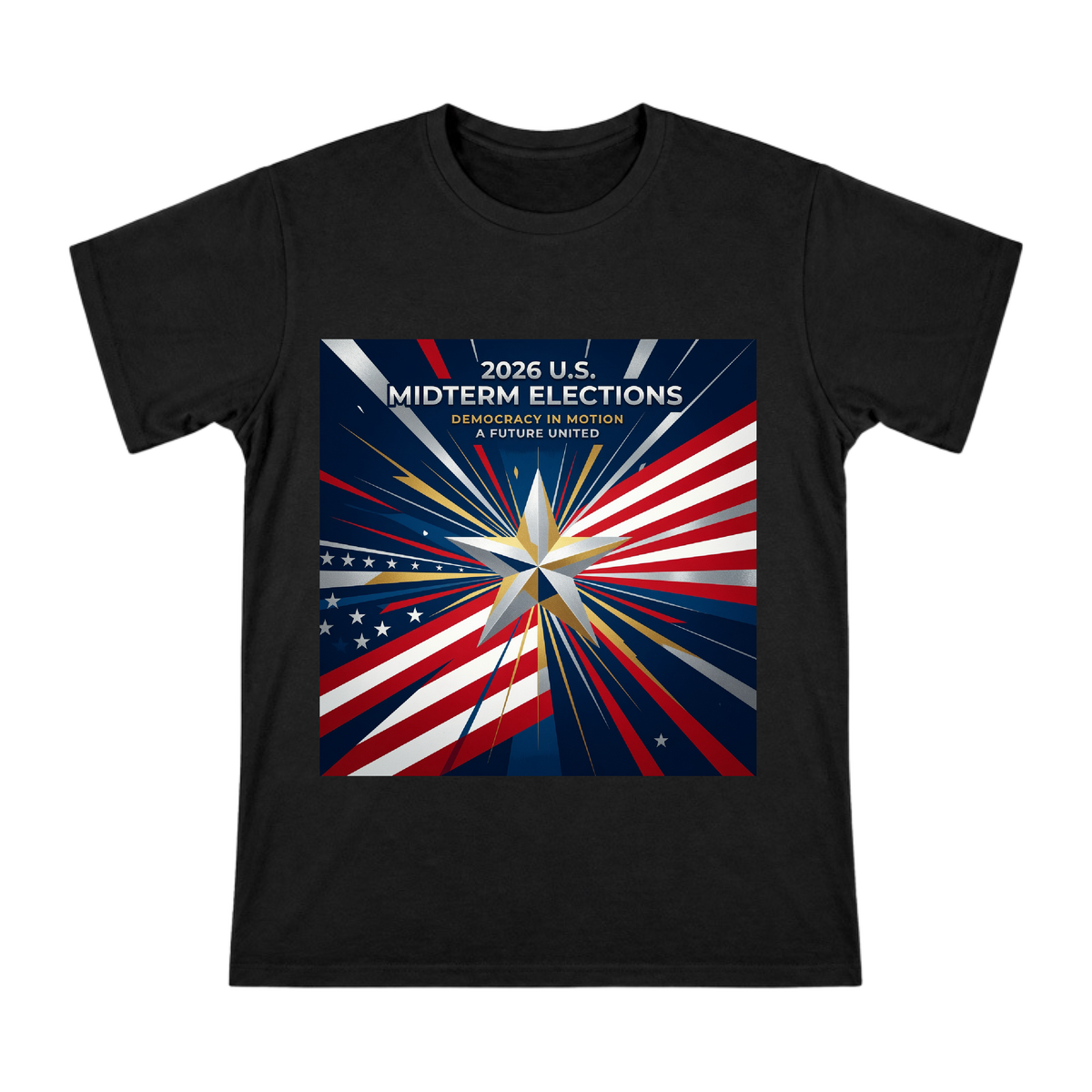 2026 U.S. Midterm Election Geometric Star Flag Men's Custom T-Shirt front [ai-pod:7a6ee6cda26be7ffc1e8e73e22f82458]
