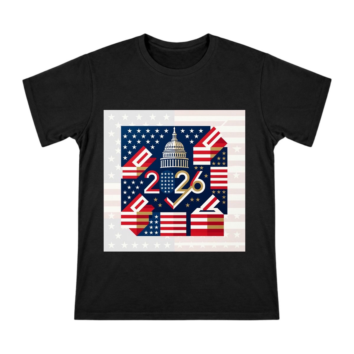 2026 Election Geometric Star-Spangled Patriotic Vector Art Men's Short Sleeve T-Shirt front [ai-pod:d3a80b0b9f57947042f0e7d6ec14a3e0]