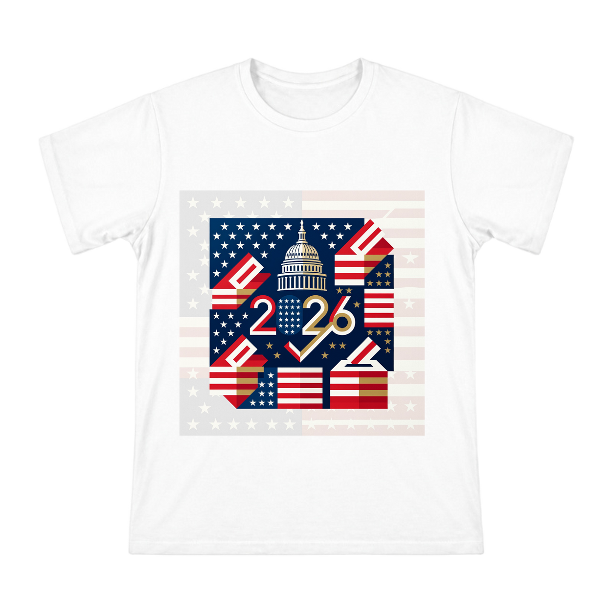 2026 Election Geometric Star-Spangled Patriotic Vector Art Men's Short Sleeve T-Shirt front [ai-pod:93fa97007e38560ab308f04e9ca4f3cc]