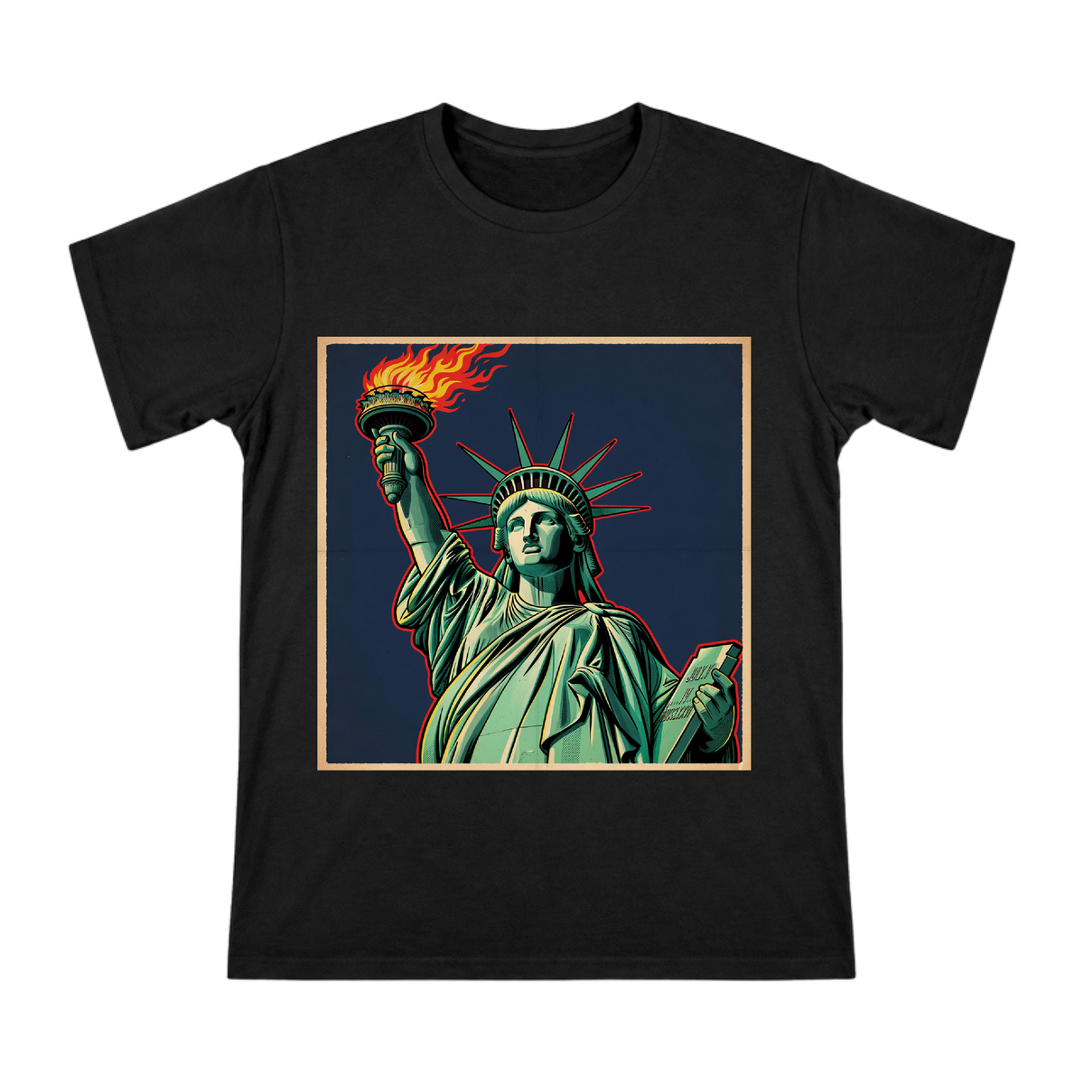 Retro Pop Art Statue of Liberty Men's Short Sleeve T-Shirt front [ai-pod:2d0ee62bdd2bef4ac9e3662066dfeca8]
