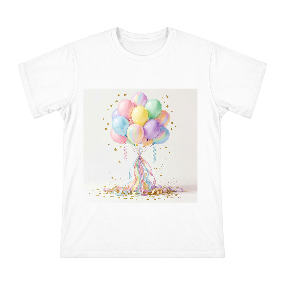 Macaron Watercolor Balloons and Ribbons Men's Short Sleeve T-Shirt front [ai-pod:632b0485bb7f819c4b60eed40804dd53]