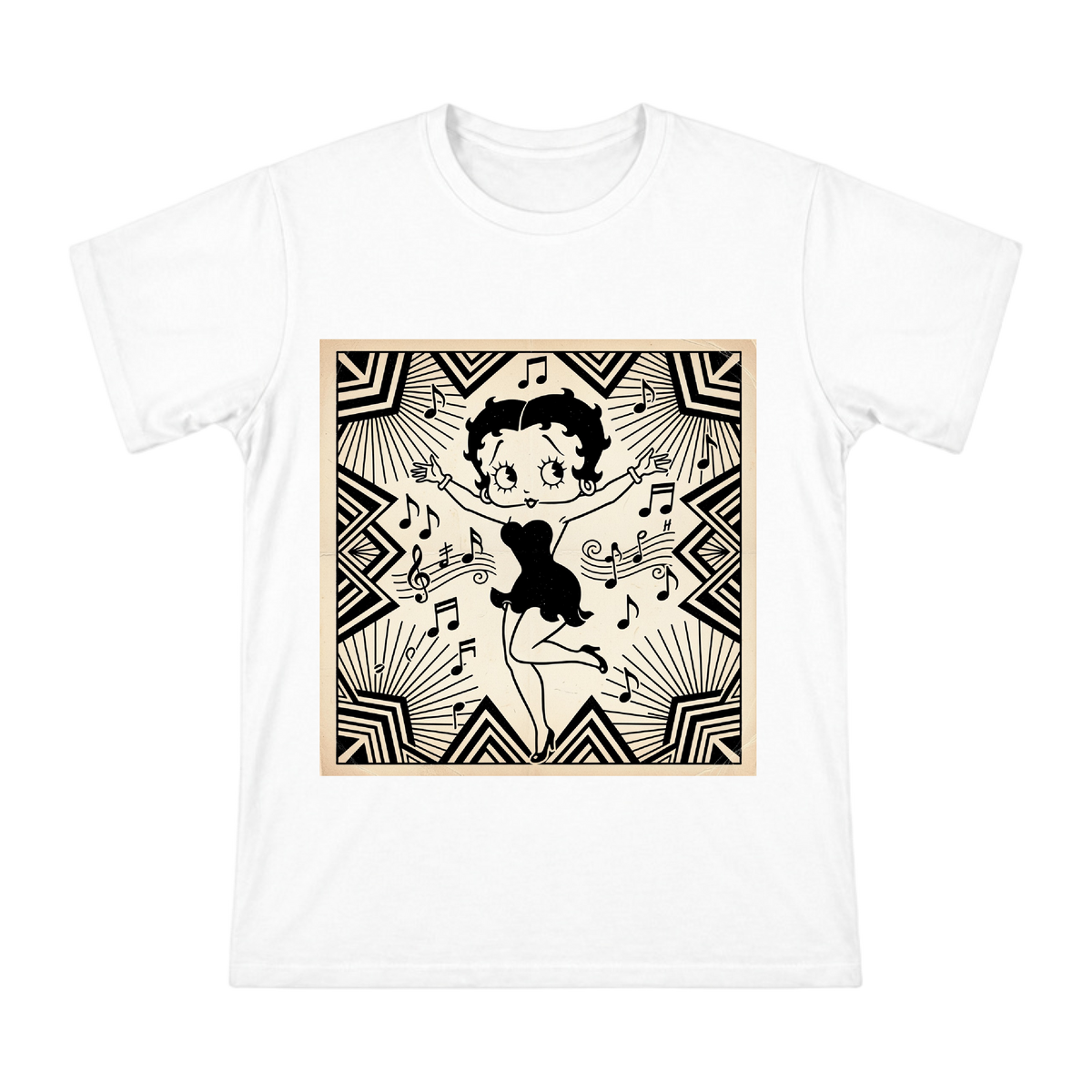 Vintage Jazz Betty Boop Dance Art Men's Custom T-Shirt front [ai-pod:5c3fba53207c38580b85f78d06ec170f]