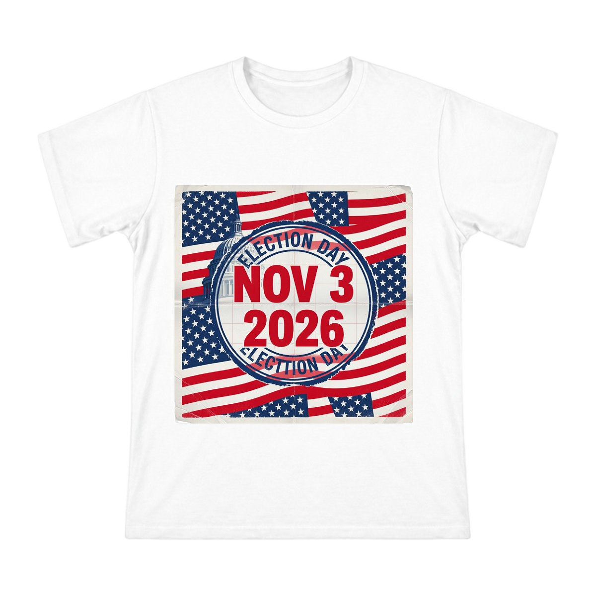 2026 US Election Day Retro Seal Men's Cotton T-Shirt front [ai-pod:47b13efe6a3d226dad40af72a83cf1a8]