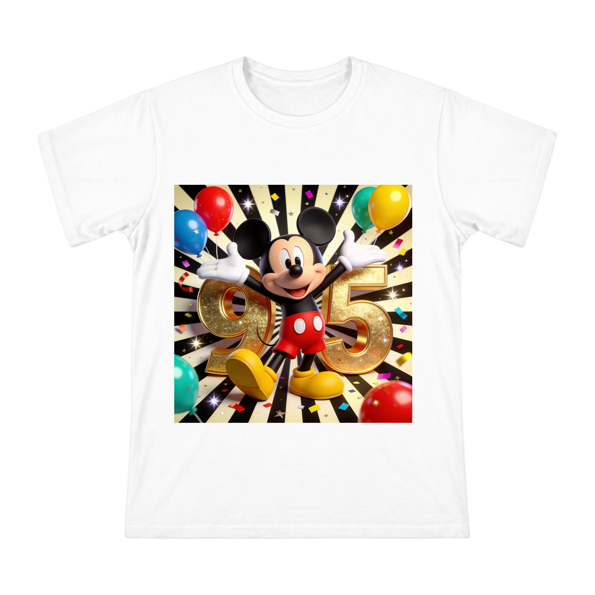 Mickey Mouse 95th Anniversary Gold 3D Print Men's Cotton T-Shirt front [ai-pod:d8a0ad797ae57c8b19a726b75c078964]