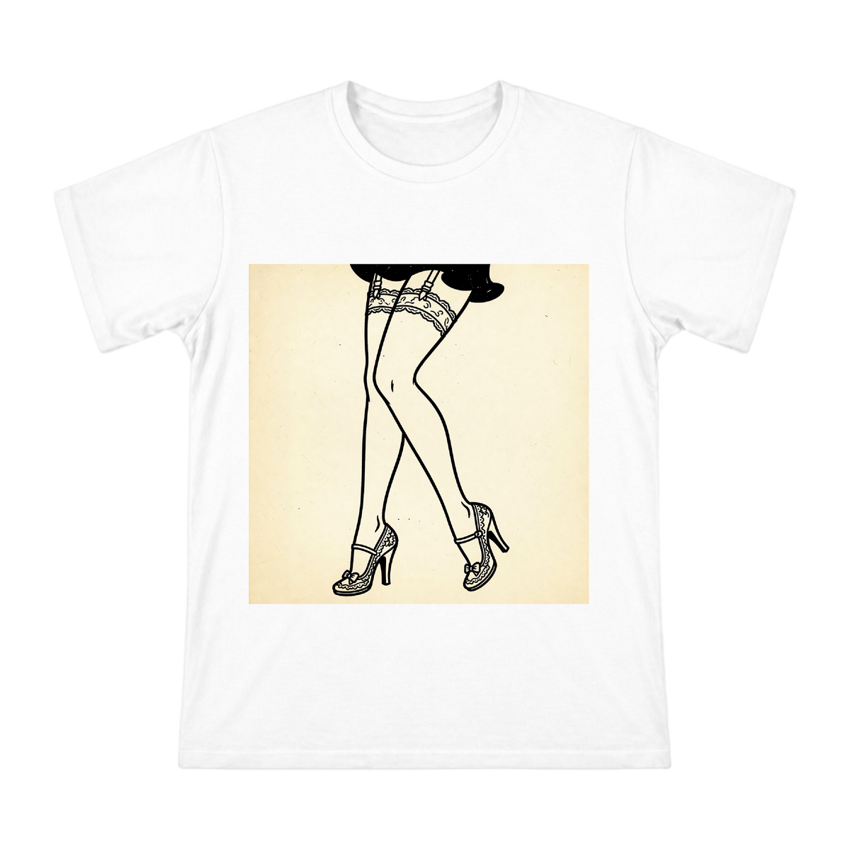 Vintage Jazz Age Betty Boop Leg Line Art Men's Short Sleeve T-Shirt front [ai-pod:63aab5e4f2b16dbb84a9e3fcb28f6f20]