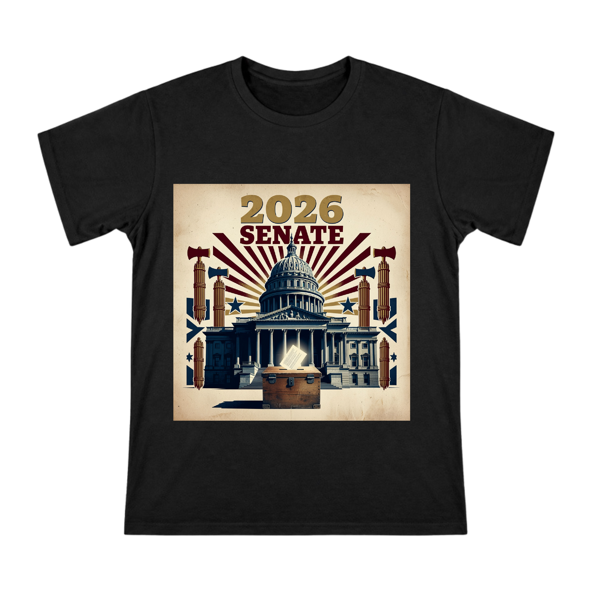2026 Senate Election Vintage Poster Men's T-Shirt front [ai-pod:3c6fa8c07b6a099c5a7c092e3d51fd75]