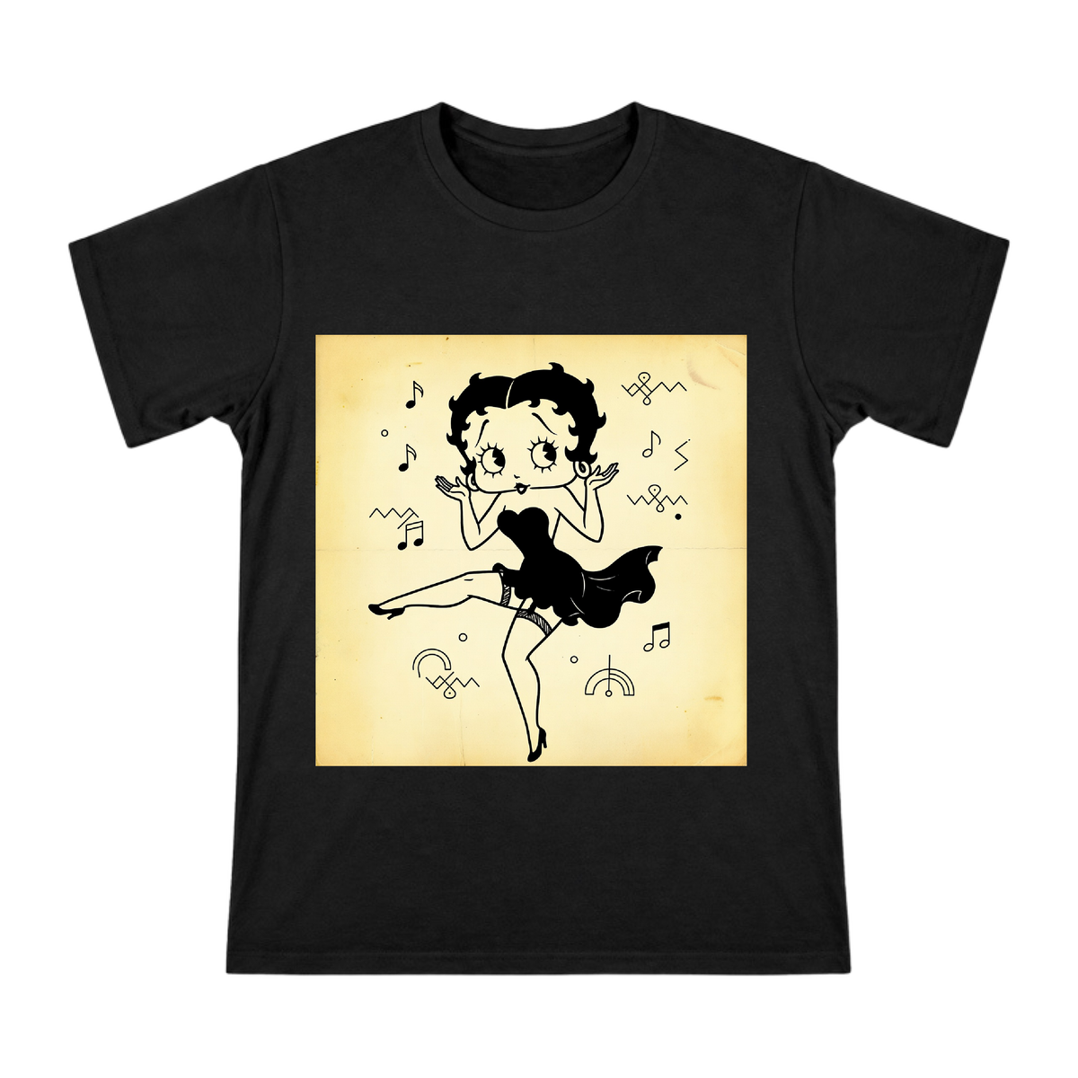 Betty Boop Retro Jazz Line Art Men's Short Sleeve T-Shirt front [ai-pod:2a19a08b632faf25ab1496856ab42e15]