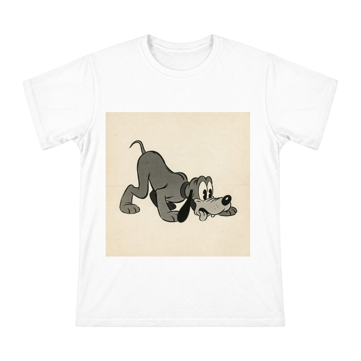 Vintage 1930s Cartoon Dog Print Men's Cotton T-Shirt front [ai-pod:05e04e980c4ce33ec18d9034ee1b6418]