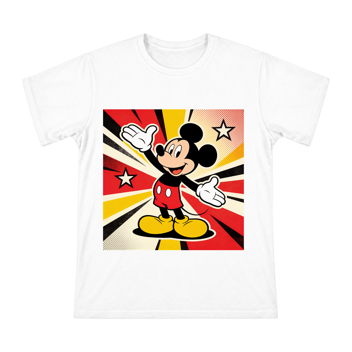 Retro Pop Art Mickey Mouse Waving Illustration Men's Short Sleeve T-Shirt front [ai-pod:d4d279be7556cca6fa37b07698414a26]