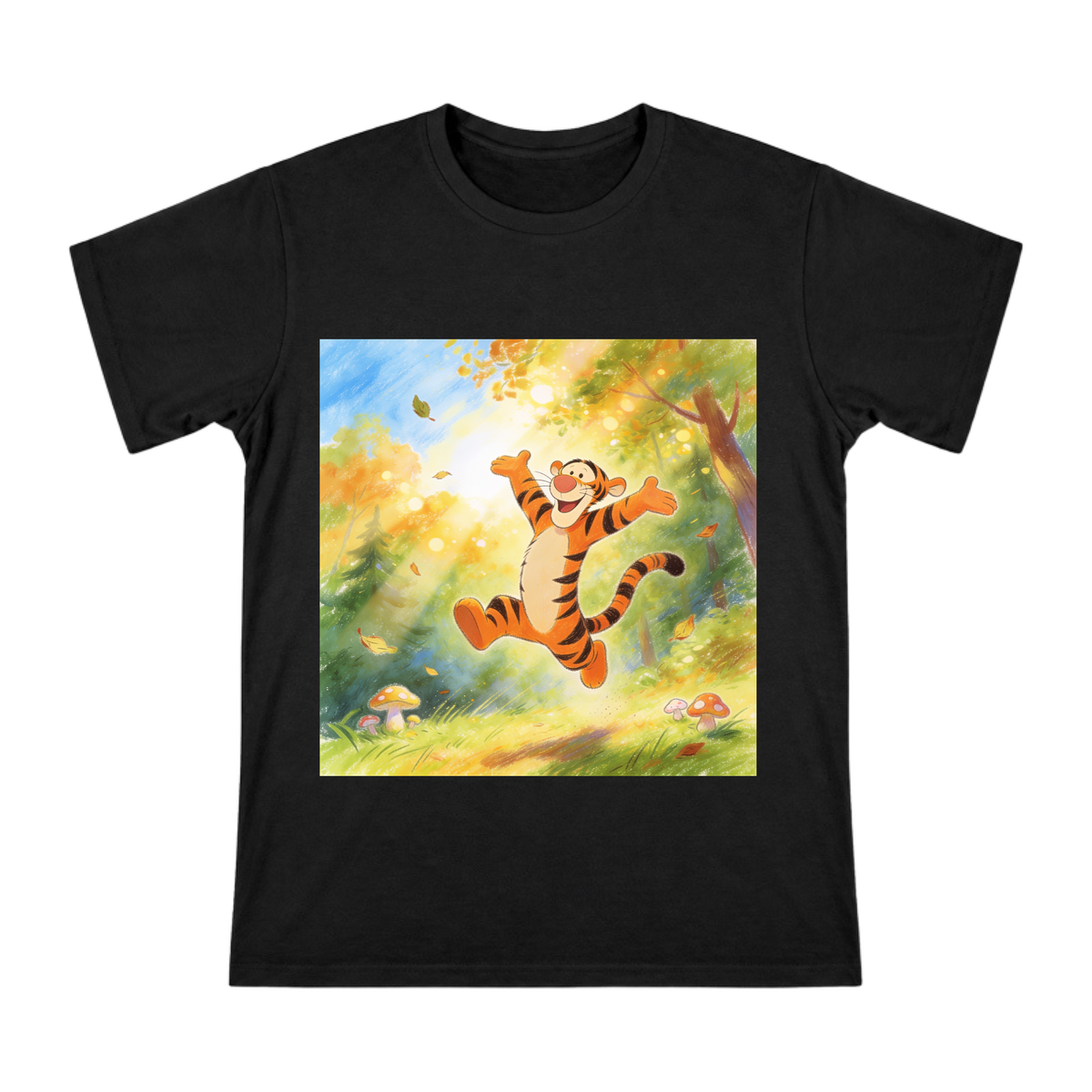Classic Hand-Drawn Tigger Jumping Illustration Men's Heavyweight Cotton T-Shirt front [ai-pod:e70a84a37cafd0978b5b27762aff0d25]