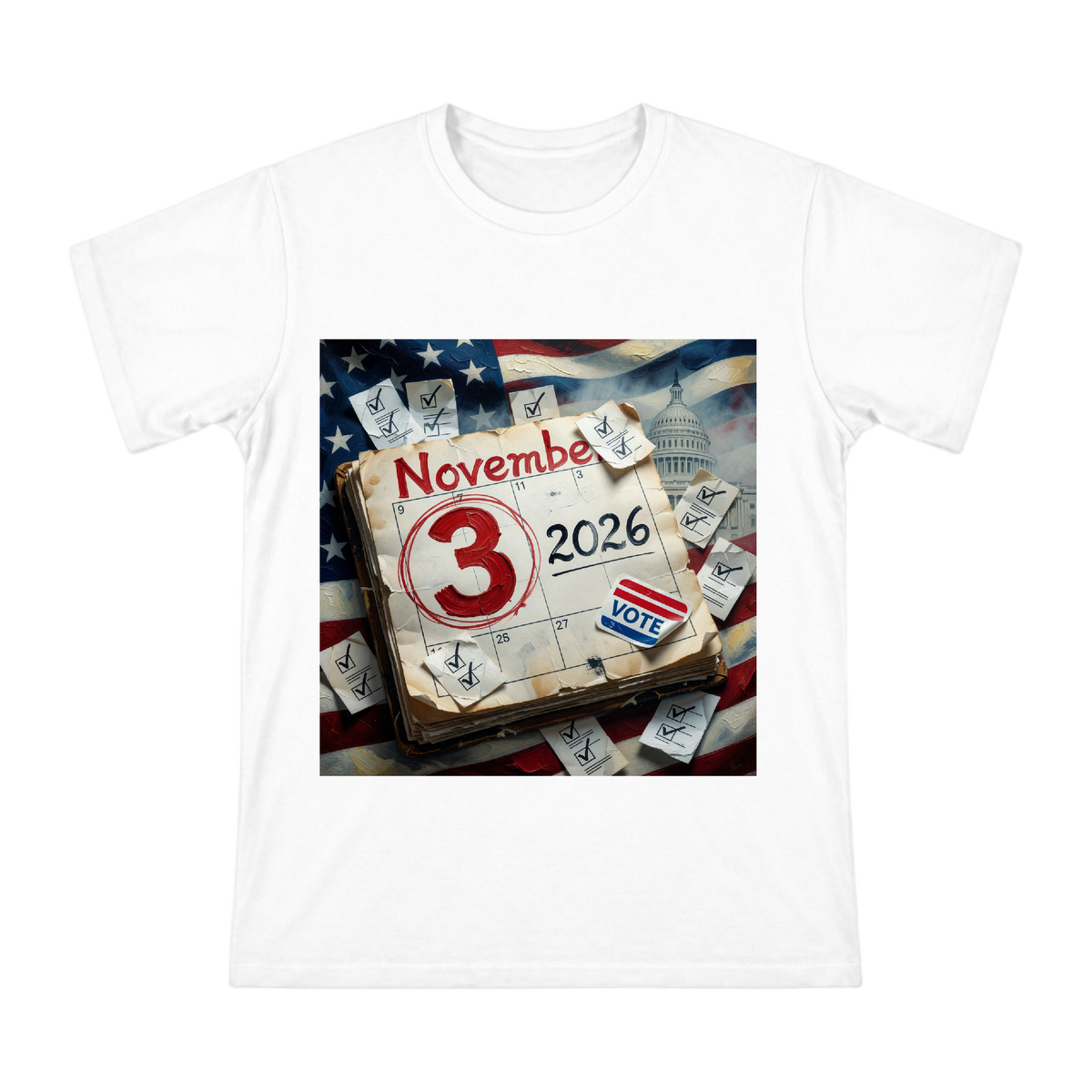 2026 Election Day Vintage Calendar Men's Heavyweight Cotton T-Shirt front [ai-pod:555f0f360e035b7315286f83ce7dd396]